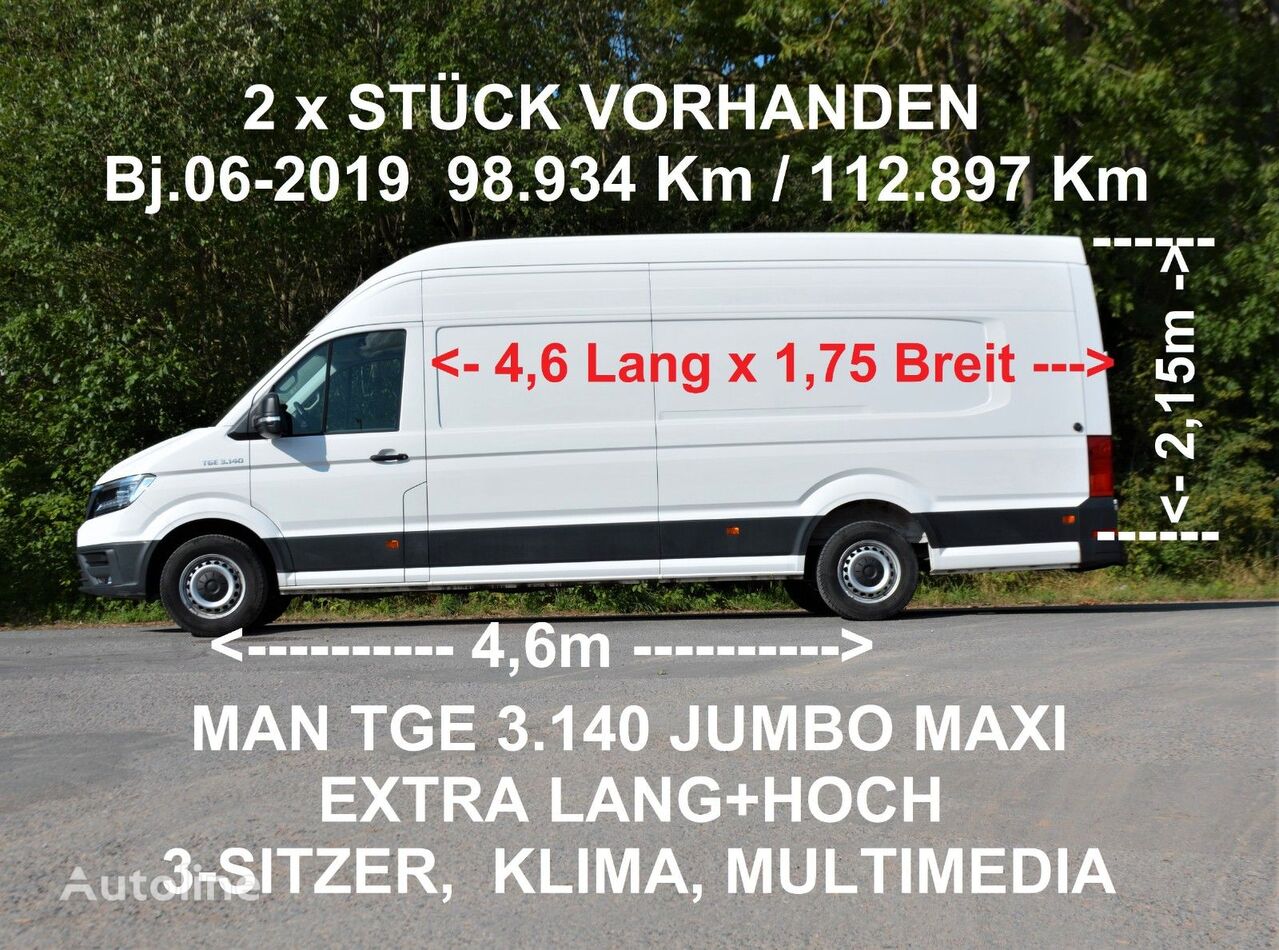 MAN TGE 3.140 MAXI  gesloten bestelwagen