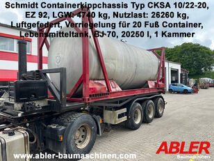 Schmidt CKSA 10/22-20 Containerkippchassis mit Lebensmitteltank container oplegger