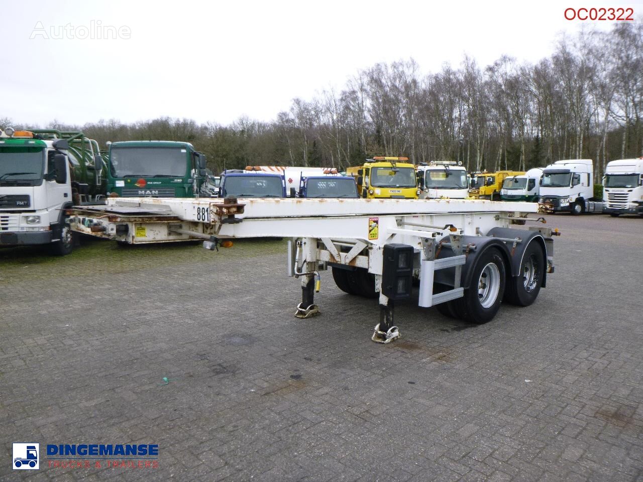 Robuste Kaiser 2-axle container chassis 20 ft + tipping kipper oplegger