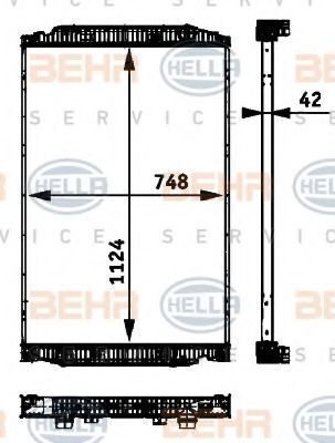 IVECO 41214447.8ML376 724-251.41214448.8MK376 721-741.NIS 63329A. BEHR motorkoeling radiator voor IVECO STRALIS vrachtwagen