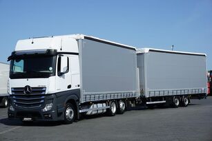 Mercedes-Benz ACTROS / 2542 / ACC / EURO 6 / ZESTAW PRZESTRZENNY 120 m3 schuifzeilen vrachtwagen + schuifzeil aanhanger